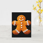 Gingerbread Man Costume Funny Halloween Christmas  Kaart (Gele Bloem)