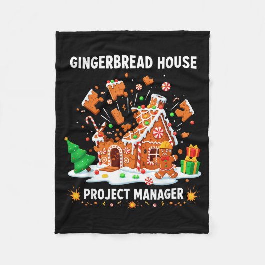 Gingerbread Man Costume, Gingerbread House Project Fleece Deken (Voorkant)