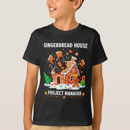 Gingerbread Man Costume, Gingerbread House Project T-shirt (Voorkant)