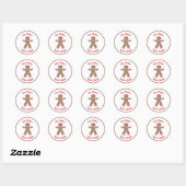 Gingerbread Man Custom Gift Label Sticker (Vel)