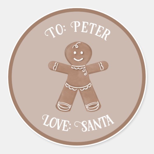 Gingerbread Man Custom Gift Label Sticker (Voorkant)