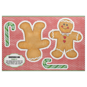 Gingerbread Man Cut and Sew Plushie Kit Stof