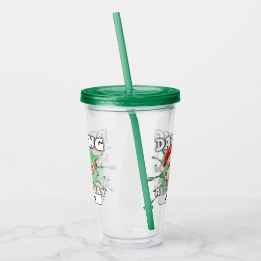 Gingerbread Man Dabbing Custom Name Christmas Acryl Drinkbeker (Links)