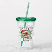 Gingerbread Man Dabbing Custom Name Christmas Acryl Drinkbeker (Achterkant)