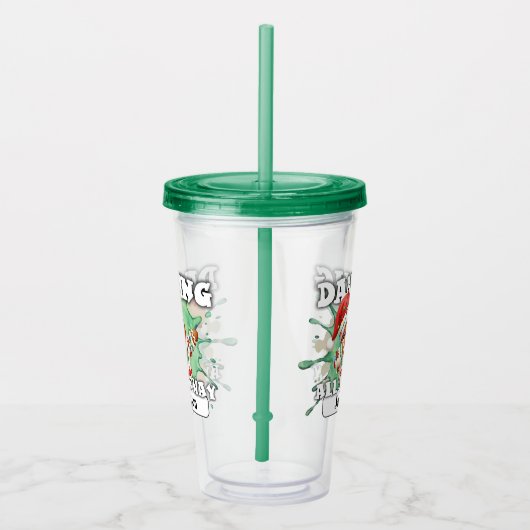 Gingerbread Man Dabbing Custom Name Christmas Acryl Drinkbeker (Rechts)