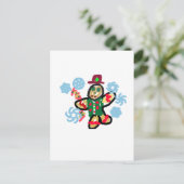Gingerbread man dance briefkaart (Staand voorkant)