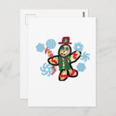Gingerbread man dance briefkaart (Voorkant / Achterkant)