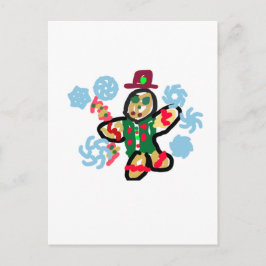 Gingerbread man dance briefkaart
