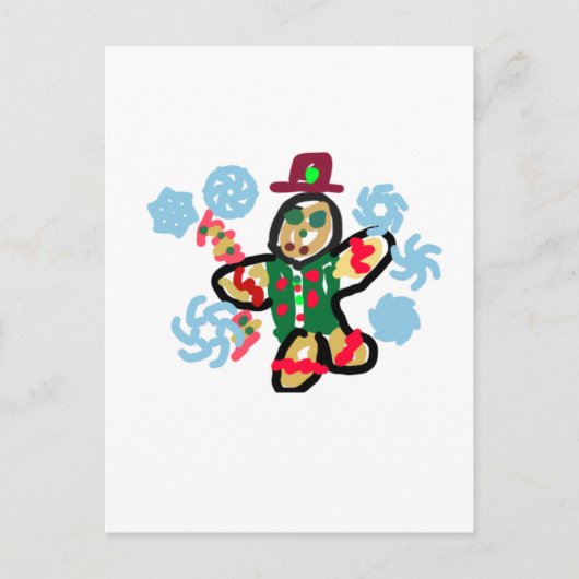 Gingerbread man dance briefkaart (Voorkant)