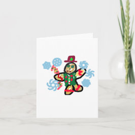 Gingerbread man dance kaart