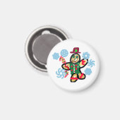 Gingerbread man dance magneet (Voorkant / Achterkant)