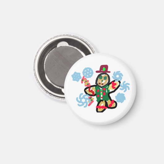 Gingerbread man dance magneet (Voorkant / Achterkant)