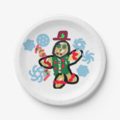 Gingerbread man dance papieren bordje (Voorkant)