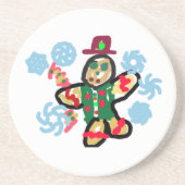 Gingerbread man dance zandsteen onderzetter (Voorkant)
