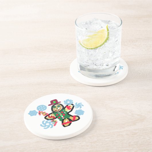 Gingerbread man dance zandsteen onderzetter (Zijkant)