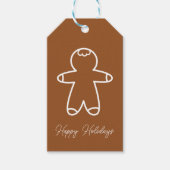 Gingerbread Man Donkerbruin #965324 Vakantie Cadeaulabel (Voorkant)