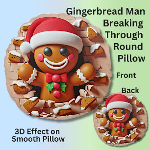 Gingerbread Man door Gingerbread Wall 3D-effect Rond Kussen