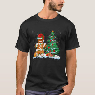 Gingerbread Man Dragen Santa Hat Xmas Light Chris T-shirt