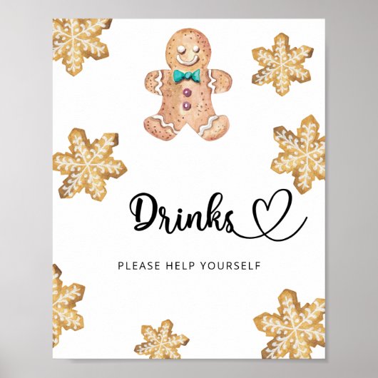 Gingerbread man - Drinken helpen jezelf Poster (Voorkant)