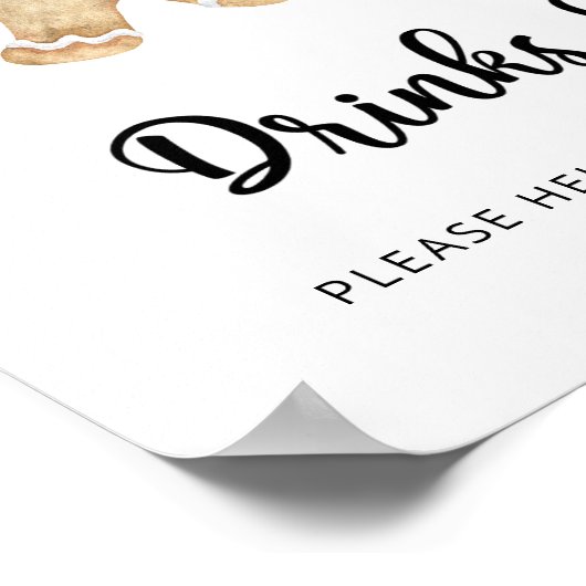 Gingerbread man - Drinken helpen jezelf Poster (Hoek)