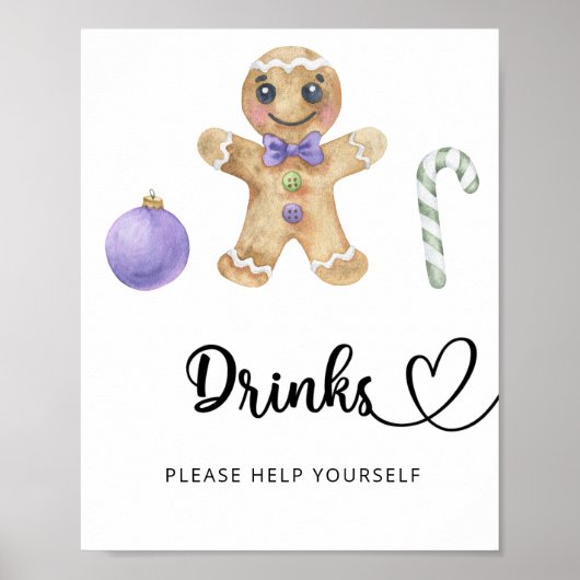 Gingerbread man - Drinken helpen jezelf Poster (Voorkant)