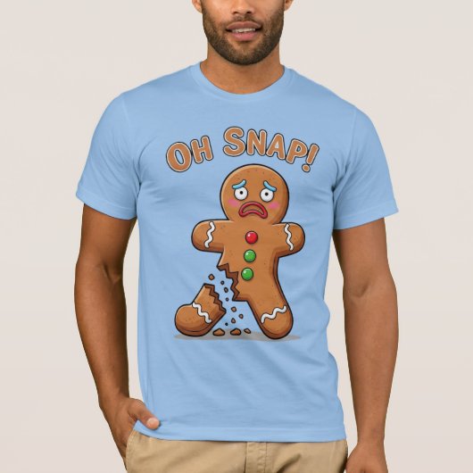 Gingerbread Man eindelijk gesnapt grappige kerst T-shirt (Voorkant)