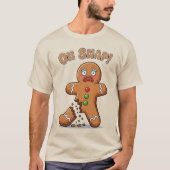 Gingerbread Man eindelijk gesnapt grappige kerst T-shirt (Voorkant)