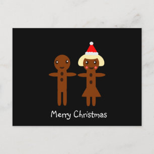 Gingerbread Man en Girl Merry Kerstmis 2 Feestdagenkaart