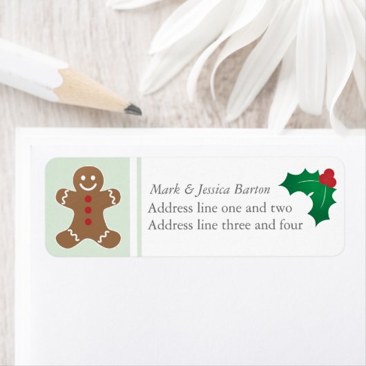 Gingerbread Man en Holly Etiket (Insitu)