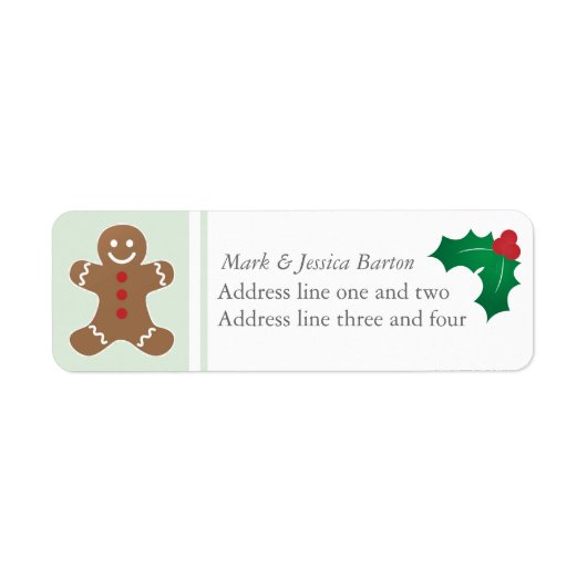 Gingerbread Man en Holly Etiket (Voorkant)