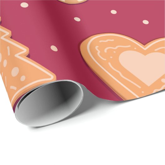 Gingerbread man en kerst koekjes patroon cadeaupapier (Rol Hoek)
