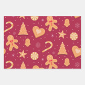 Gingerbread man en kerst koekjes patroon inpakpapier vel (Voorkant 2)
