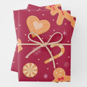 Gingerbread man en kerst koekjes patroon inpakpapier vel (In situ)