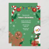 Gingerbread Man en Sneeuwman Kaart (Voorkant / Achterkant)