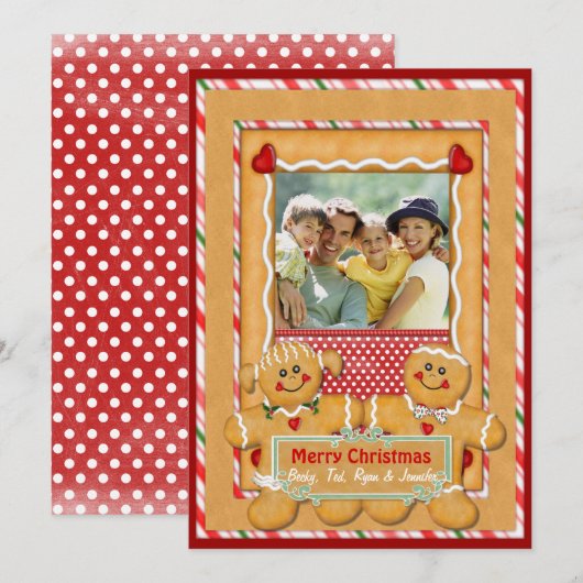 Gingerbread Man en Vrouw Groeten Feestdagenkaart (Voorkant / Achterkant)