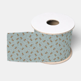 Gingerbread Man en vrouw lint op blauwgroen