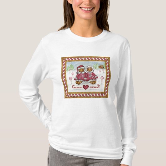 Gingerbread man en vrouw t-shirt (Voorkant)