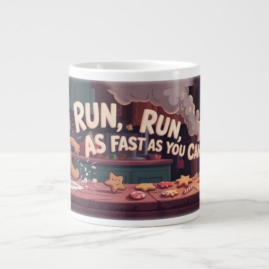 Gingerbread Man Escape Grote Koffiekop (Voorkant)