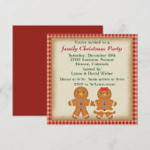 Gingerbread Man Familie Kerstfeest Kaart (Voorkant / Achterkant)