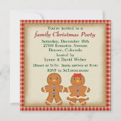 Gingerbread Man Familie Kerstfeest Kaart (Voorkant)