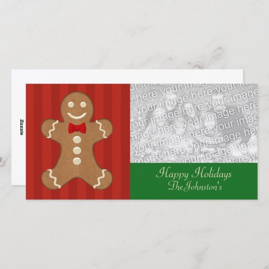 Gingerbread Man Feestdagenkaart (Voorkant / Achterkant)