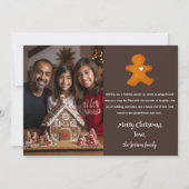 Gingerbread Man Feestelijk Minimaal 1 Foto Kerst Feestdagenkaart (Voorkant)