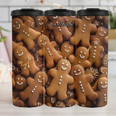 Gingerbread Man Festive Scene Thermosbeker