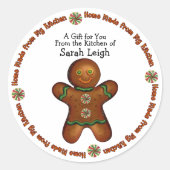 Gingerbread Man Food Gift Sticker (Voorkant)