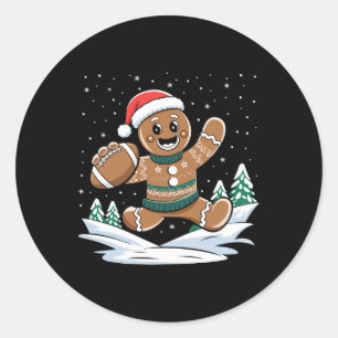 Gingerbread Man Football Ugly Christmas Pyjamas Co Ronde Sticker