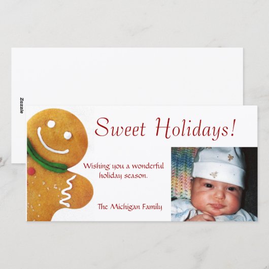 Gingerbread Man-fotokaart Feestdagenkaart (Voorkant / Achterkant)