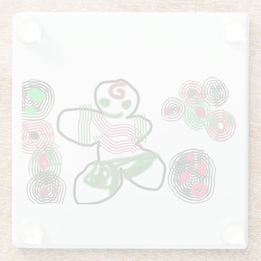 Gingerbread man fun glazen onderzetter (Achterkant)