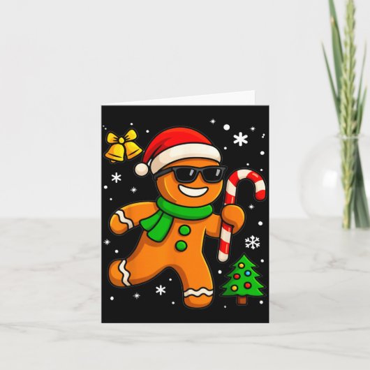 Gingerbread Man Funny Christmas Cookie Costume Bak Kaart (Voorkant)