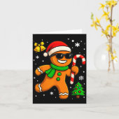 Gingerbread Man Funny Christmas Cookie Costume Bak Kaart (Gele Bloem)