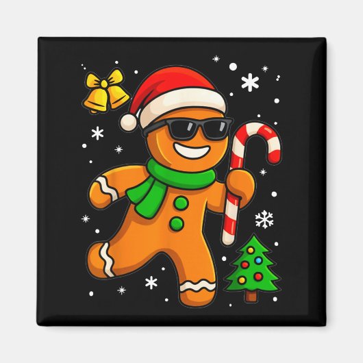 Gingerbread Man Funny Christmas Cookie Costume Bak Magneet (Voorkant)